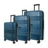 3pc Pierre Cardin Travel Hard Shell Case Cabin/med/lrg Suitcase Set Luggage Teal