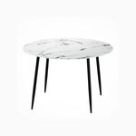 Artiss 1.1M Marble Effect Dining Table Round White Black