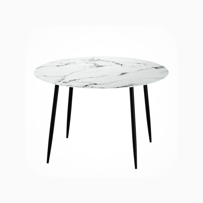 Artiss 1.1M Marble Effect Dining Table Round White Black