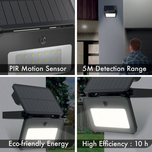 Arlec 800lm LED Solar Floodlight With PIR Motion Sensor - Bunnings ...