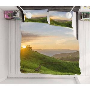 3D Prairie Mountains 58 Bed Pillowcases Quilt Queen Size