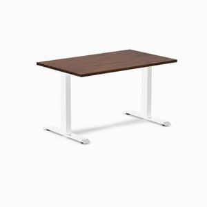 Desky Fixed Height Red Walnut Rubberwood Desk 120x75cm White Leg