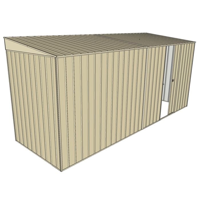 Build-a-Shed 1.5 x 4.5 x 2m Single Sliding Side Door Skillion Shed - Cream