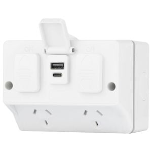 DETA Outdoor Double Power Point IP54 With 3.4A USB