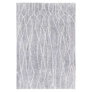 Loopsie-330cm X 240cm-chaker Grey And Ivory Lined Washable Rug