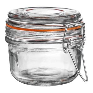 Argon Tableware Glass Storage Jar - 125ml/4.2oz - 4 Colour Seals Airtight Kitchen Storage Container Preserving Jar