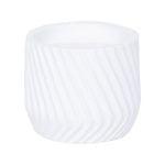 110 x 110 x 90mm Round Ribbed White Citronella Candle