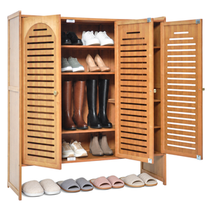 Bamboo Shoe Cabinet Multi-Tier Freestanding Shoe Storage Rack Hold Up to 20 Pairs
