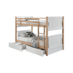 Myer Single Bunk Bed with Storage | Natural Hardwood Frame