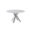 Elegant Collections Silver Miles Marble Dining Table