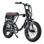 VALK Nomad Electric Fat Tyre Bike, 500W, 45km/hr, Throttle ebike, 20x4 Inch Kenda Tyres, Shimano 7 spd, Suspension, Black