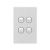 DETA White Gloss S-line Quad Vertical Wall Switch
