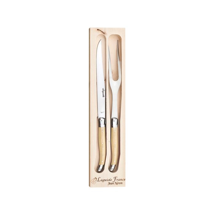 Laguiole Jean Neron Carving Set - Light Horn