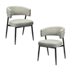Raimon Furniture Set Of 2 Ozzy Modern Textured Fabric Kitchen Dining Chair Metal Legs Granite