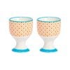 Nicola Spring Hand Printed Porcelain Egg Cups - Pack of 2