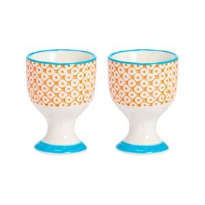 Nicola Spring Hand Printed Porcelain Egg Cups - Pack of 2