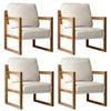 Oikiture 4x Armchair Lounge Sofa Chair Fabric Accent Chair Tub Armchairs Couches