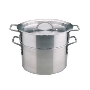 Vogue Aluminium Double Boiler Pan With Lid 280mm Commercial Kitchen Cookware