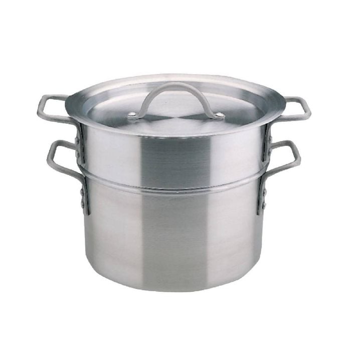 Vogue Aluminium Double Boiler Pan With Lid 280mm Commercial Kitchen Cookware