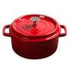 SOGA 22cm Red Cast Iron Stewpot with Lid – 2.7L
