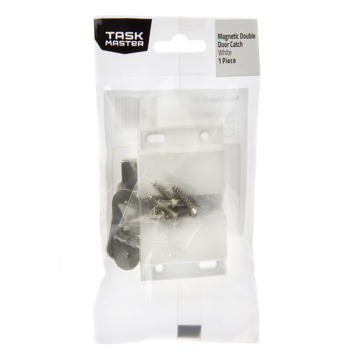 Taskmaster 67mm White Magnetic Push To Open Double Door Catch ...