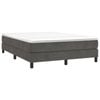vidaXL Box Spring Bed with Mattress Dark Grey 153x203 cm Queen Size Velvet