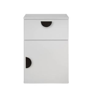 European Cabinetry Slim Half Moon Black Porto Bedside Table White