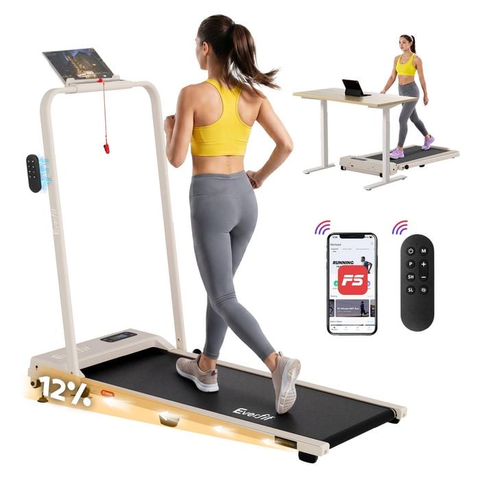 Everfit 3 In 1 Walking Pad Treadmill 12% Incline Under Desk Foldable For Home With 38cm Belt