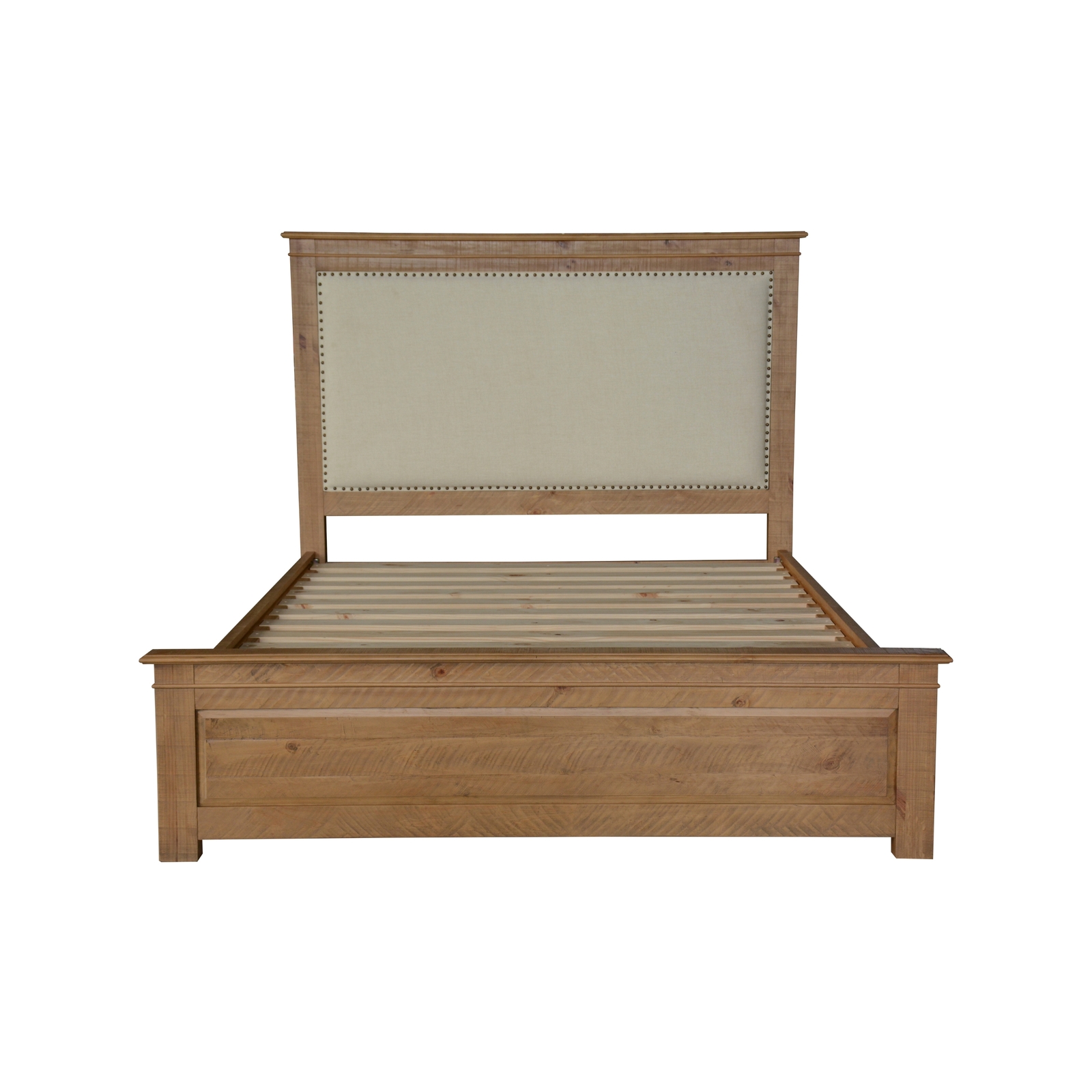 Jade Queen Size Bed Frame French Provincial Style Timber Mattress Base - Natural
