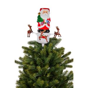 Christabelle Christmas Tree Topper Santa with Movement Images Lights Snow & Music