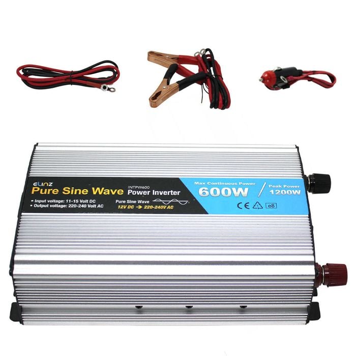 Elinz 600W/1200W Pure Sine Wave Power Inverter 12V-240V AUS Plug Car Boat Caravan