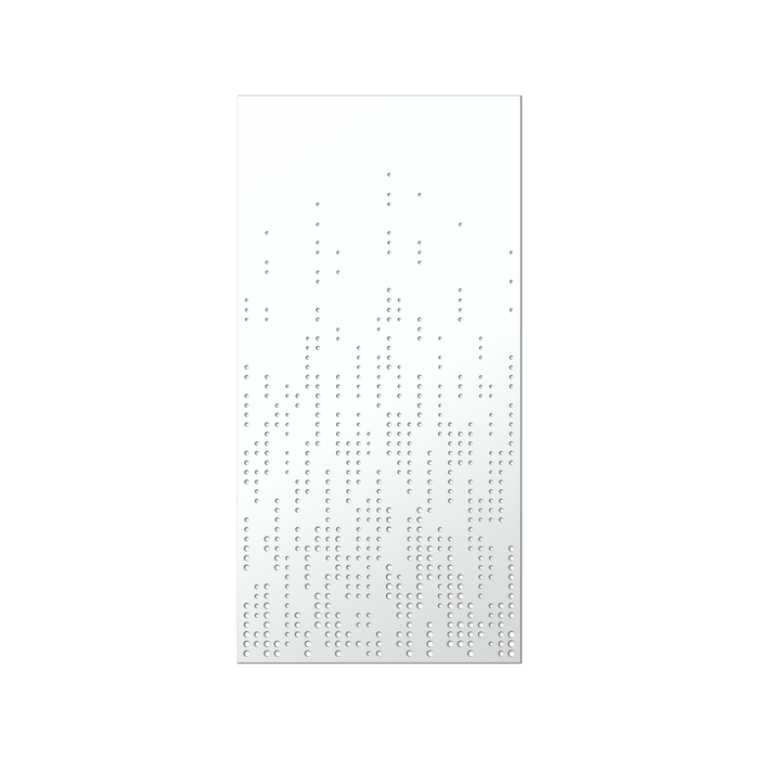 Walpix 1800 x 900 x 2.5mm Perforated Aluminium Decorative Screen Flat Profile Splash - White Satin