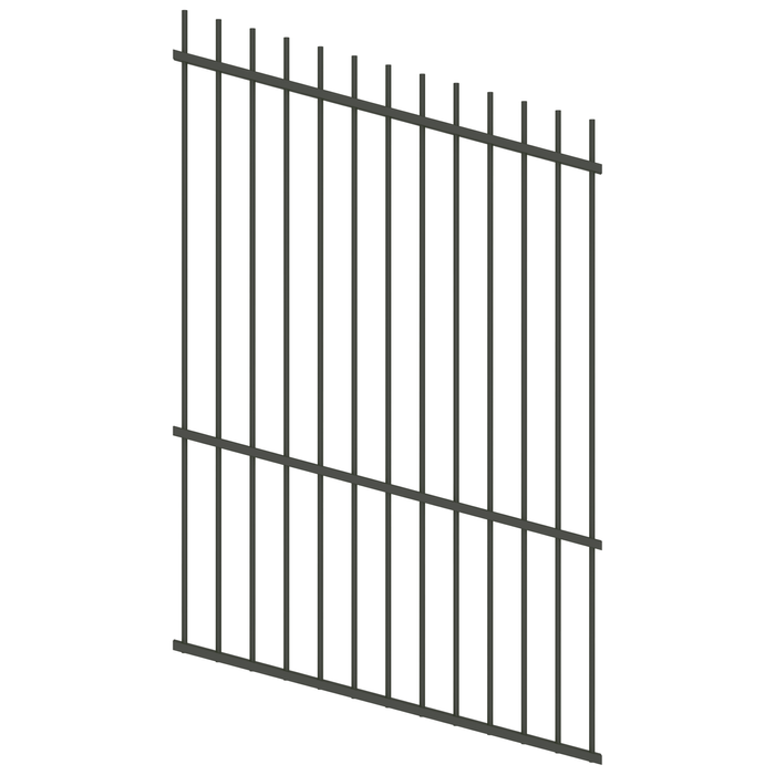 ProtectorAl 0350-1200mm x 1800mm Woodland Grey Picket Top Pool Fence Panel Raked Up to 15º