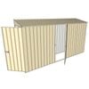 Build-a-Shed 0.8 x 3.7 x 2m Hinged Door Tunnel Shed With Single Hinged Side Door - Cream