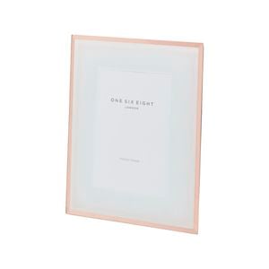 One Six Eight London Clara 7 X 5 White / Rose Gold Glass Photo Frame