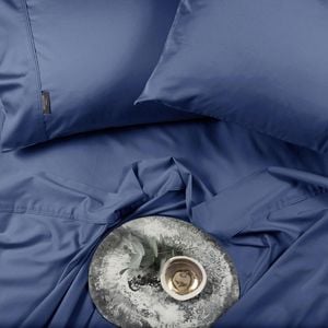 Sheraton Luxury Maison Bamboo/Cotton Sheet Set Double Deep Blue