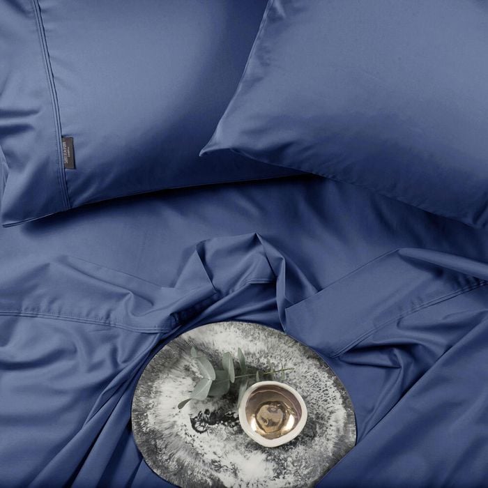 Sheraton Luxury Maison Bamboo/Cotton Sheet Set Double Deep Blue