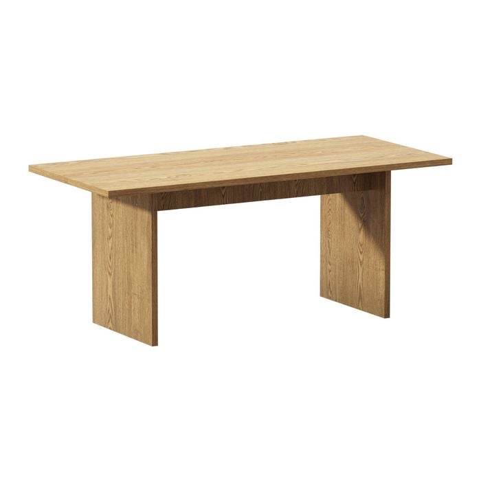 Oikiture 180cm Rectangular Dining Table Wooden Natural