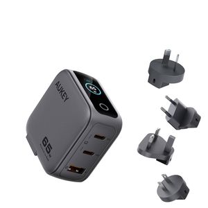 AUKEY Nova PinS 65W GaN 3-Port USB-C Wall Charger, PA-B8U