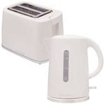 Westinghouse Electric Tea/Coffee Water Kettle 1.7L & 2 Slice Toaster White Set