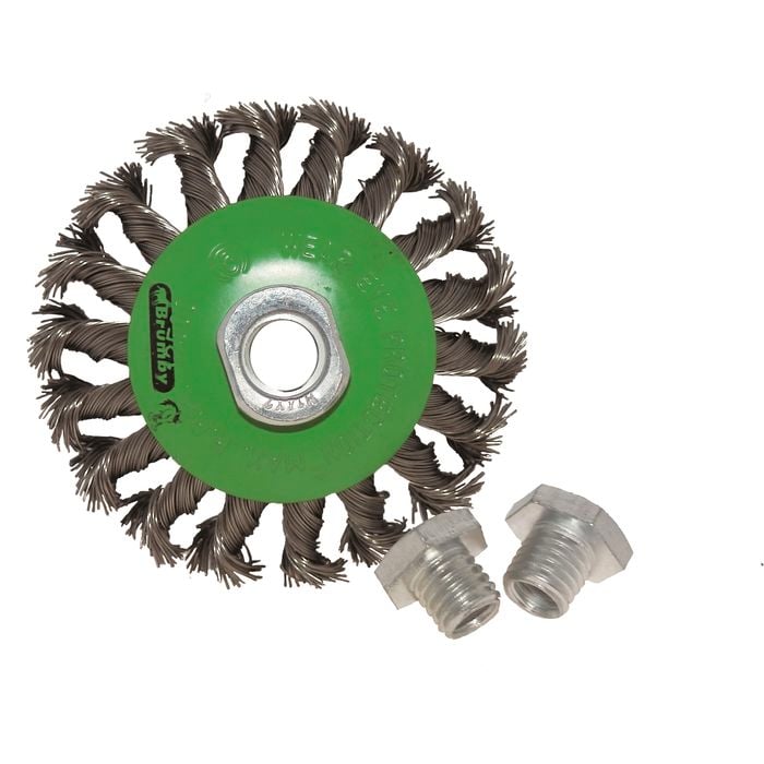 Josco 100mm Twistknot Stainless Steel Wire Bevel Wheel Brush Btb100ss
