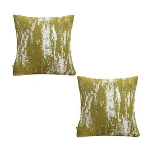 SOGA 2X 50cm Throw Pillows – White & Olive Green Plush
