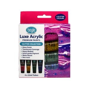 Boyle Glitter Collection Luxe Acrylic Premium Paint - 4 Pack 