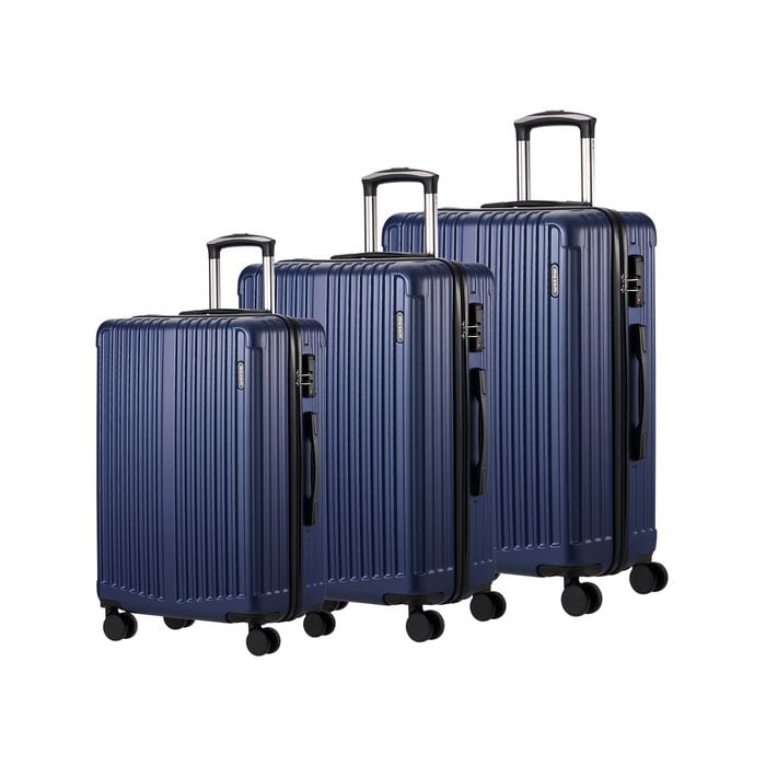 Mazam 3PCS Luggage Suitcase Trolley Set Travel TSA Lock Storage ABS Case Navy