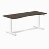 Desky Dual Sit to Stand Ergo Edge Dark Bamboo Desk 1800x750mm White