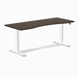 Desky Dual Sit to Stand Ergo Edge Dark Bamboo Desk 1800x750mm White
