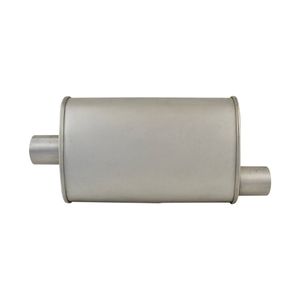 Outlaw Aluminised Steel 2-1/2" Turbo Style Muffler Centre Inlet / Offset Outlet