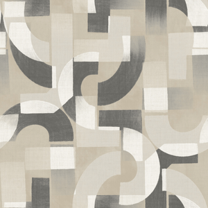 Grandeco 53cm x 10.05m Grey & Beige Geometric Wallpaper