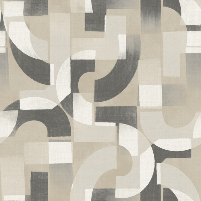 Grandeco 53cm x 10.05m Grey & Beige Geometric Wallpaper