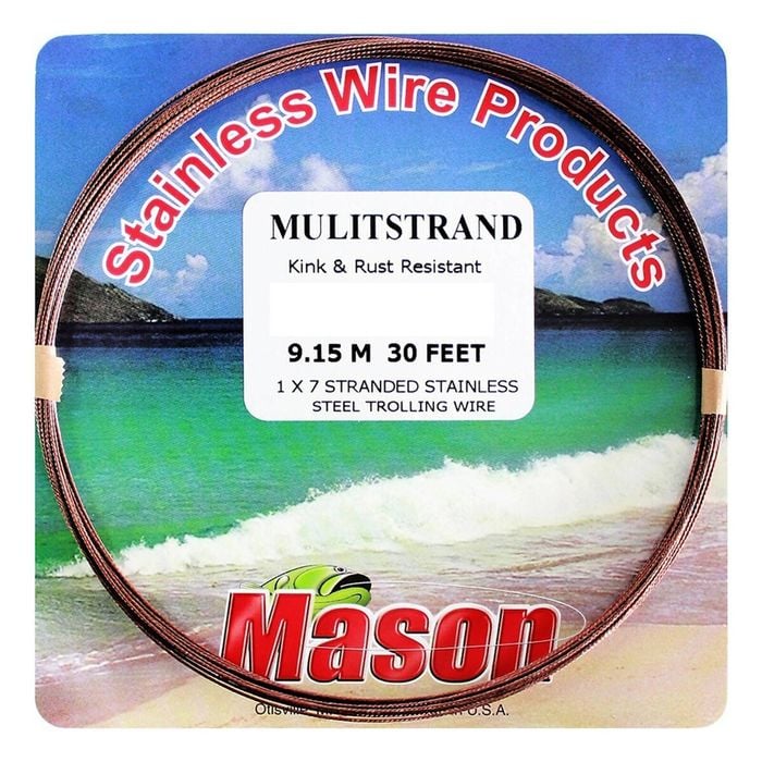 30ft Coil of 210lb Mason Multistrand Stainless Steel Wire Fishing Leader